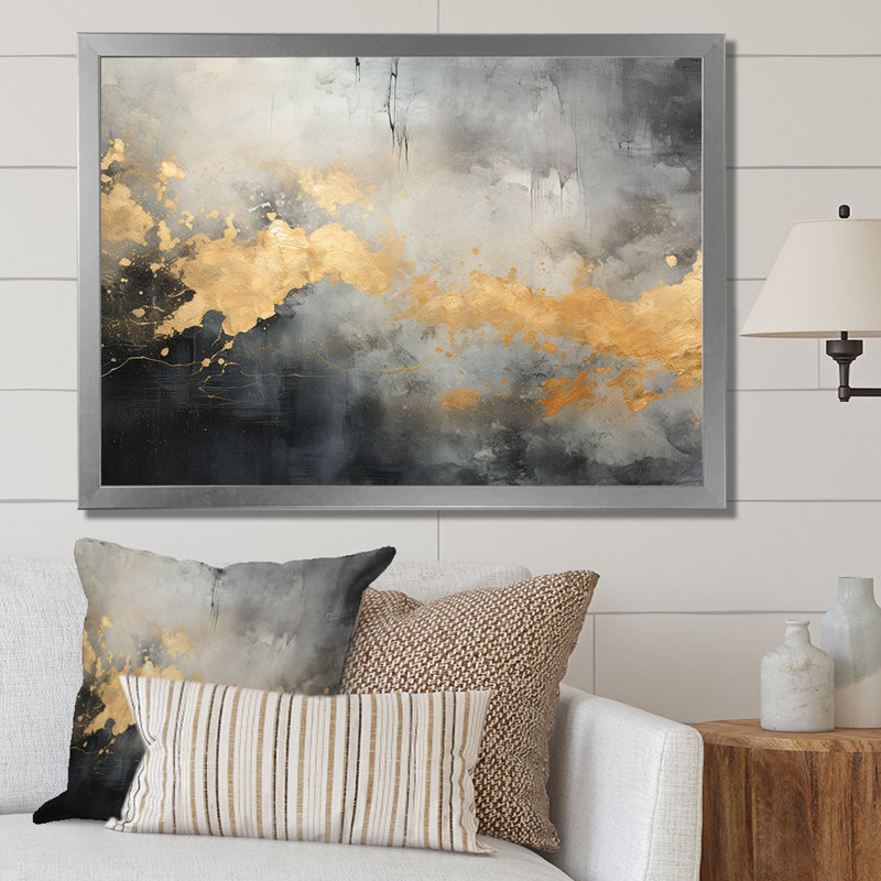 " Elegant Sky Whispers ", Silver Single Picture Framed, 30" H x 40" W x 1.5" D
