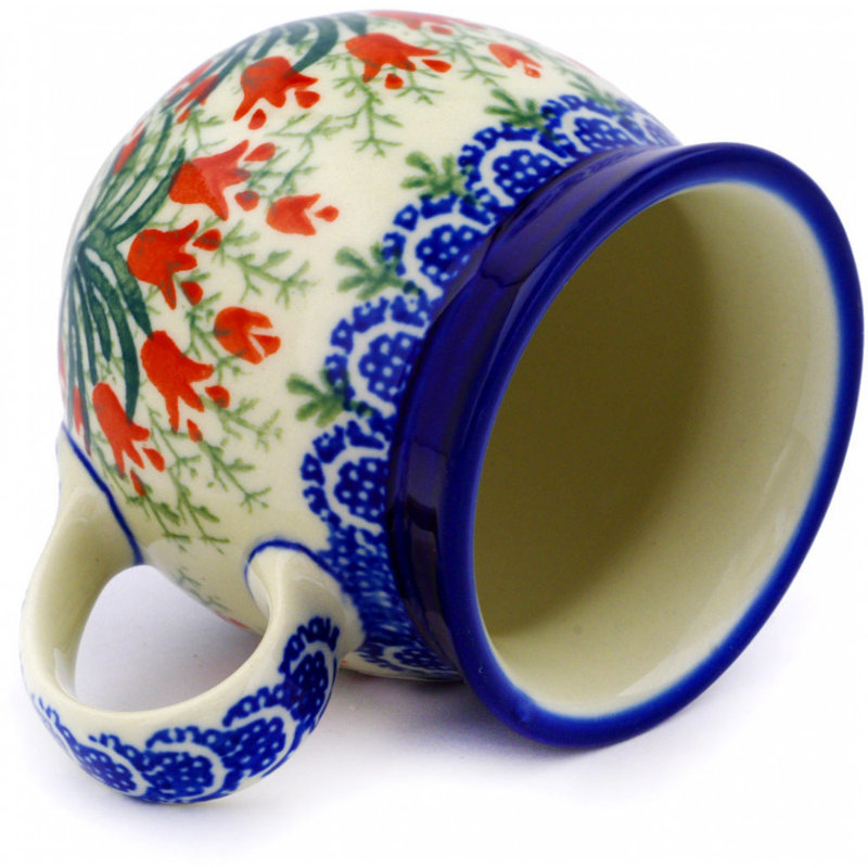 Grande tasse à bulles en grès poli 8 oz - Crimson Bells