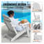 Ensemble de 2 chaises pliantes blanches Adirondack en plastique PEHD toutes saisons pour jardin et foyer