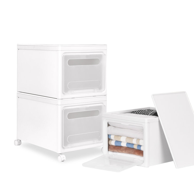 Rebrilliant Storage Cart And Organizer With Lid, Large Foldable Storage ...