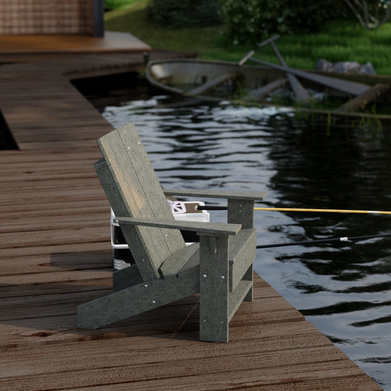 Contemporary Adirondack Chair, Dark Gray