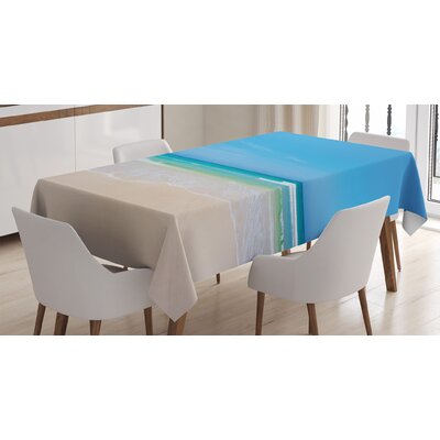 Ambesonne Ocean Tablecloth, Summer Sandy Paradise Beach Sea And Sunny Sky Scene Secret Dream Space Nature Image, Rectangular Table Cover For Dining Ro -  East Urban Home, A12DC7E8DA1546CC92C9D08A5BD3D532
