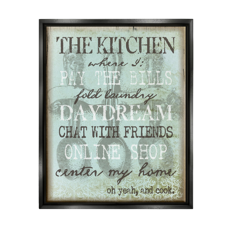 «Humorable Kitchen List Sign Vintage Weathered Style» par Graffitee Studios, reproduction sur toile flottante