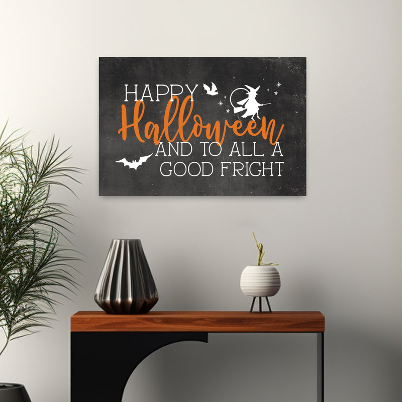Happy Halloween, art contemporain de chauve-souris, H 16 po x l 24 po