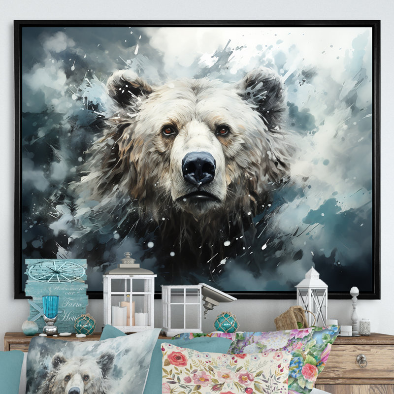 Surréalisme sur fond gris, H 12 po x l 20 po x P 1 po, Cadre flottant noir