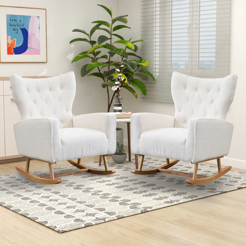 Chaise berçante Jahsun, Bouclé ivoire
