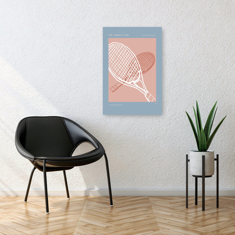 «Racquet Rendezvous Abstract Retro Summer Summer Architecture», reproduction d'art murale, 36" H x 24" W