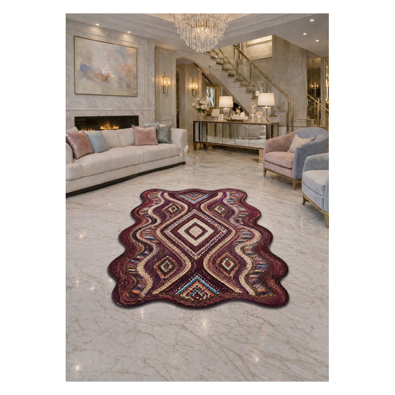 Tapis tissé à motif nautique Mosso, 4'11" x 7'7"