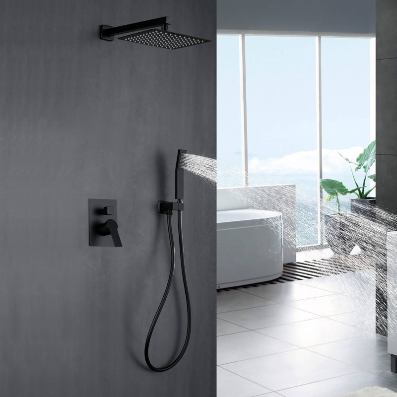 Système de douche complet, Noir mat