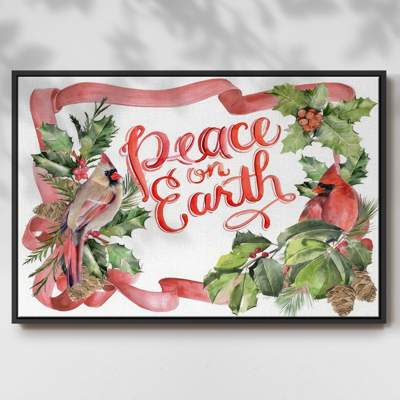 Cardinal Holly Christmas Collection A, Cadre noir, H 17 po x l 25 po x P 1,5 po