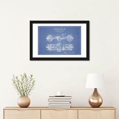 " Edward N. Darrow Gyrocycle Patent Sketch (Light Blue) " by Aged Pixel