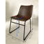 Ensemble de table de salle à manger 7 pièces en bois au fini noir antique avec 6 chaises en similicuir brun-131989506