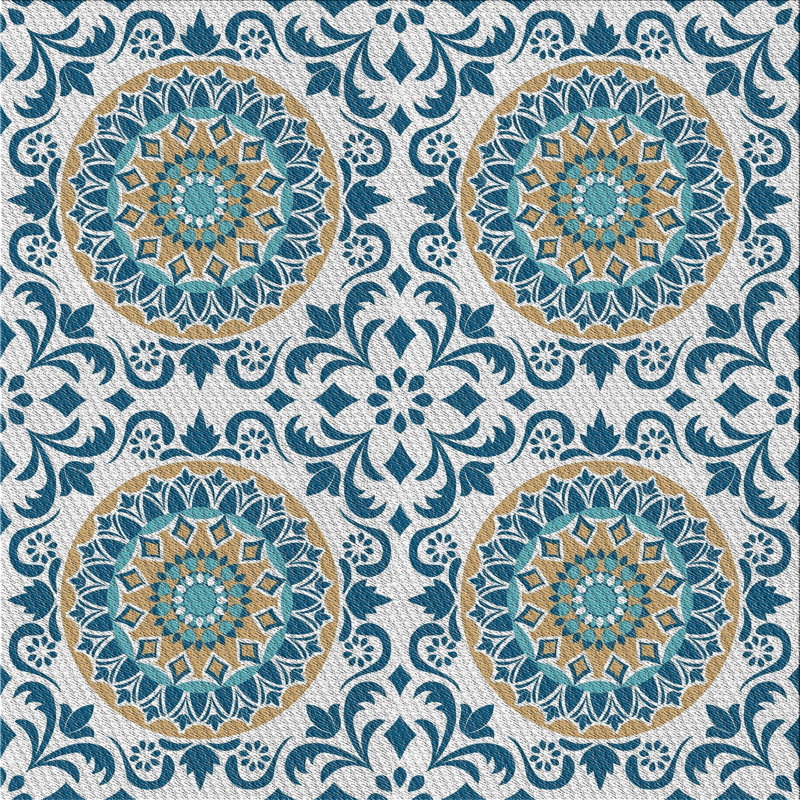 Bleu de Pâques Compton Tapis décoratif bleu, Carré 8 pi