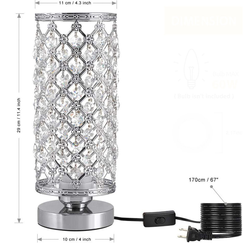 Ensemble de lampes de table en cristal 11,4 po Daisy-Mai