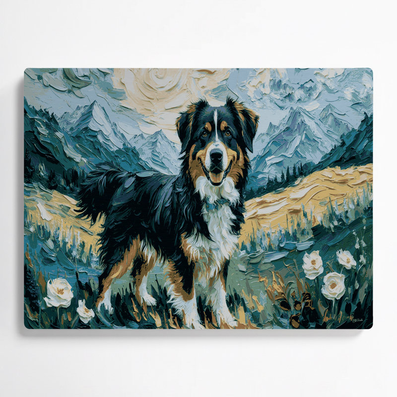 «Dogs Entlebucher Mountain Dog», art mural en métal vert, H 8 po x l 10 po