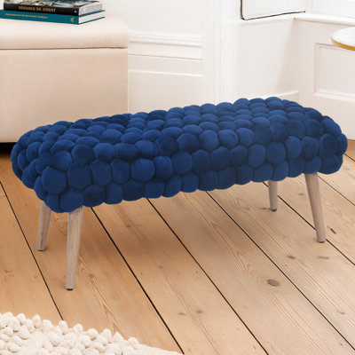 Aciel 97cm Wide Velvet Tufted Rectangle Geometric Shapes Footstool Ottoman