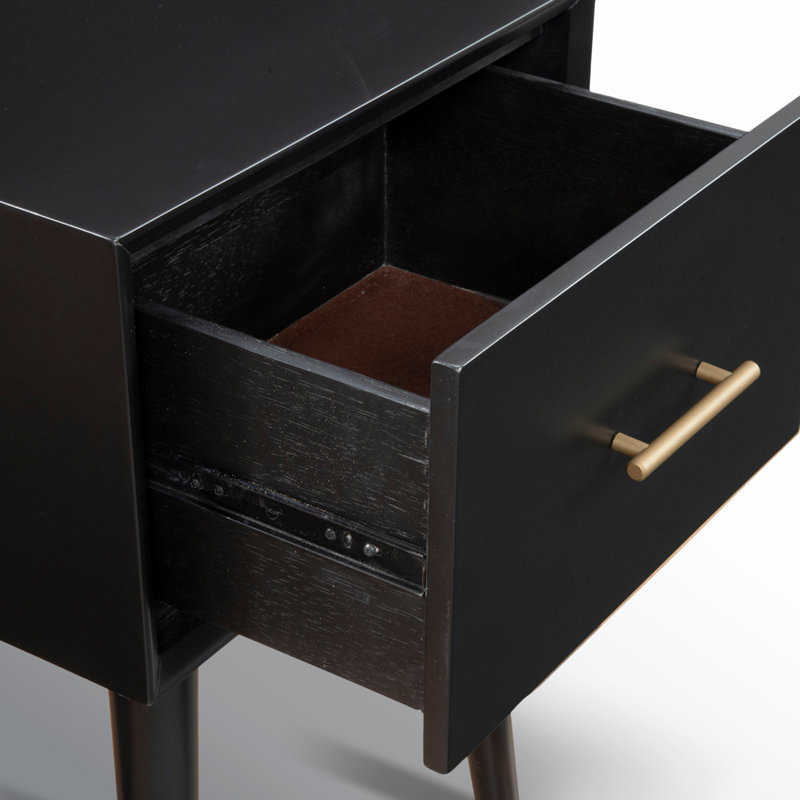 Table de bout avec rangement Williams, Noir, noir, noir, noir