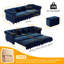 Canapé Chesterfield, canapé-lit gigogne 3 en 1 de 89 po, canapé-lit convertible, canapé-lit très grand, méridienne, canapé en velours 3 places avec repose-pieds mobile, conception capitonnée-223817981