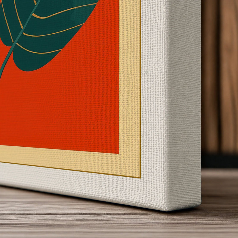 Yellow Blooms Botanical - Wrapped Canvas, 24x16 - 61.0 x 40.6 cm, Cream Border