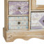 Boîte à bijoux en bois 7 tiroirs brun clair avec motifs patchwork