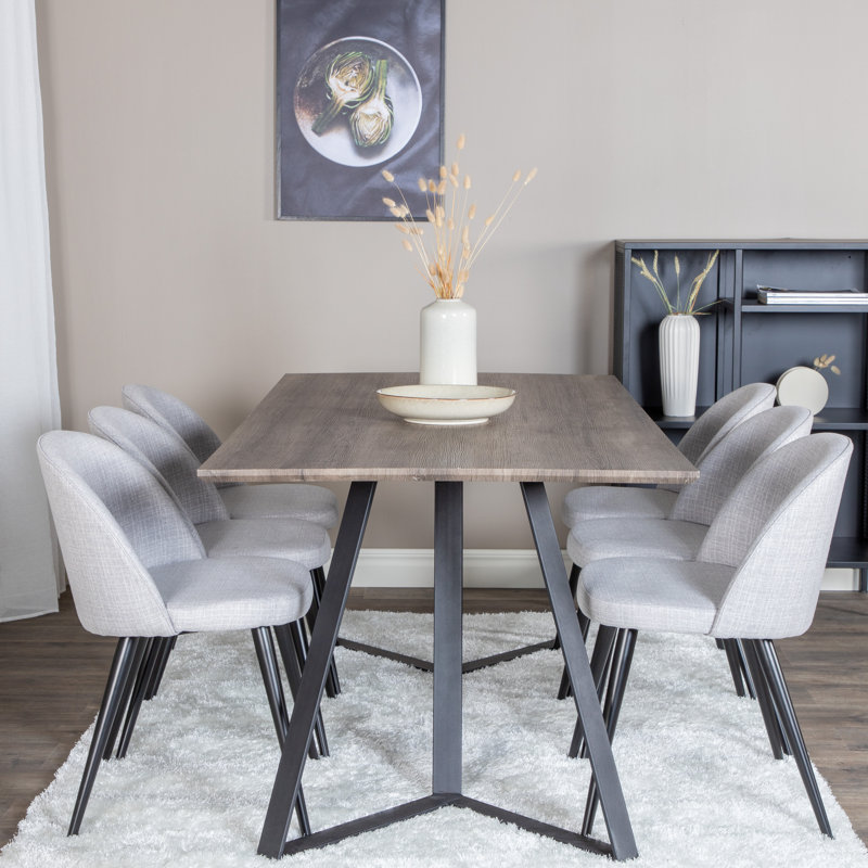 Rowe 6 - Person Dining Set, Grey