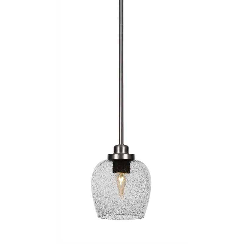 Mini-luminaire suspendu 1 lumière Odyssey, Nickel brossé, Noir