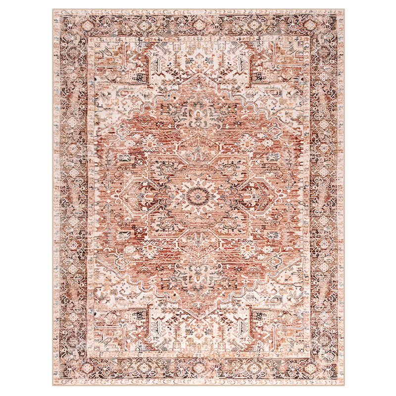 Fillender Washable Soft Vintage Rug Fashion Floral Rug For Living Room Dorm Decor, Rectangle 6' x 9'