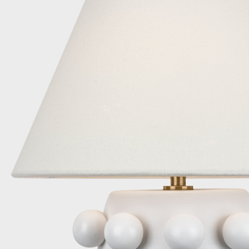 Linden 14" Cordless Table Lamp in Plaster White with Linen Shade