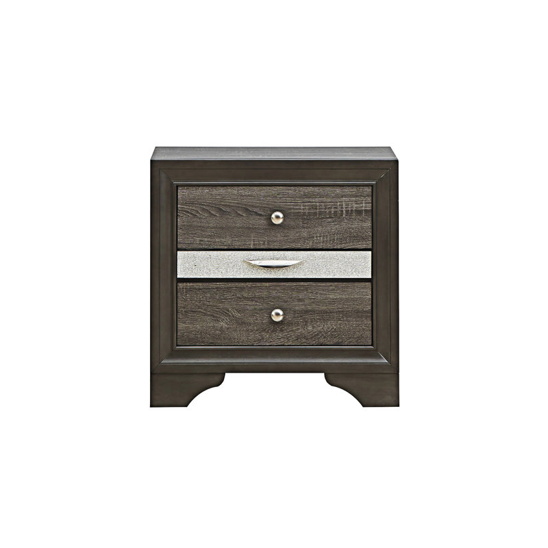 Table de chevet de chevet avec tiroir, Gris
