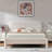 Reigen Curved Headboard Upholstered Platform Bed With Soft Rounded Corners,Beige,Queen-148850685-148850684
