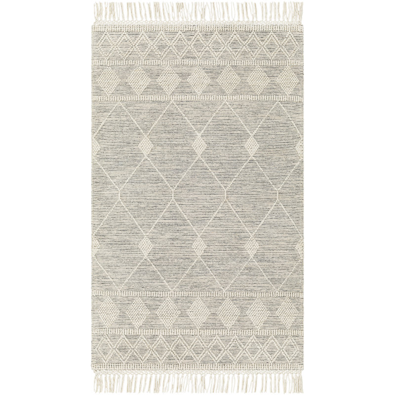 Tapis gris tissé à la main Barbaresi, Rectangle 5 pi x 8 pi