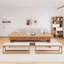 Bureau rectangulaire brun en bois massif avec 6 tiroirs-1851529185
