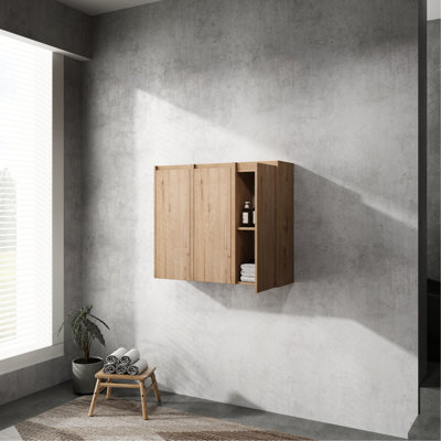 Armoire de salle de bain 12 po, 3 portes à fermeture douce, fixation murale, idéale pour les petites salles de bain, X 3, élégante et design