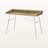 Lindo Natural Finish Computer Desk With Hutch & White Metal Leg, 33.88" H X 46.95" W X 23.56" D