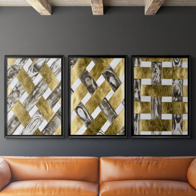 End Grain Weave I - Toile tendue avec châssis sur mesure - 3 pièces