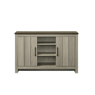 Console Table 47"W Gray Oak - Sideboard With Shelves And Cabinet Doors Buffet &