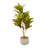 30'' Faux Crotons Plant in Cement Pot