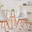 4 - Person Dining Set - Modern Round Kitchen & Dining Table Set With 4 Upholstered Chairs - Natural Wood Legs-1990679397