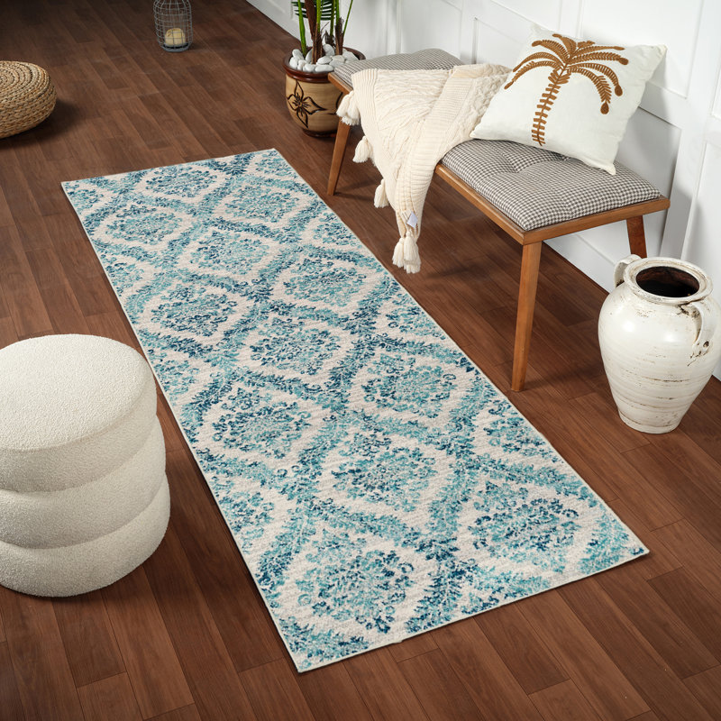 Damask Area Rug, Runner 80 x 220cm