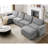 151.18" Wide Adjustable Armrest Sectional With Two Ottomans