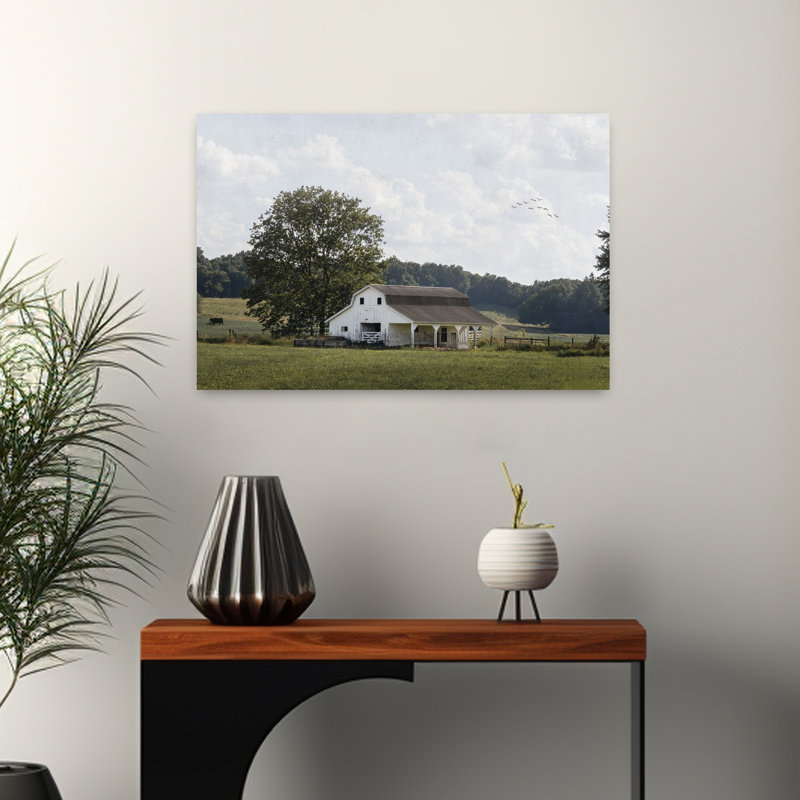 Branche perdue, ferme, abstrait, vache, nature, architecture, art, H 16 po x l 24 po