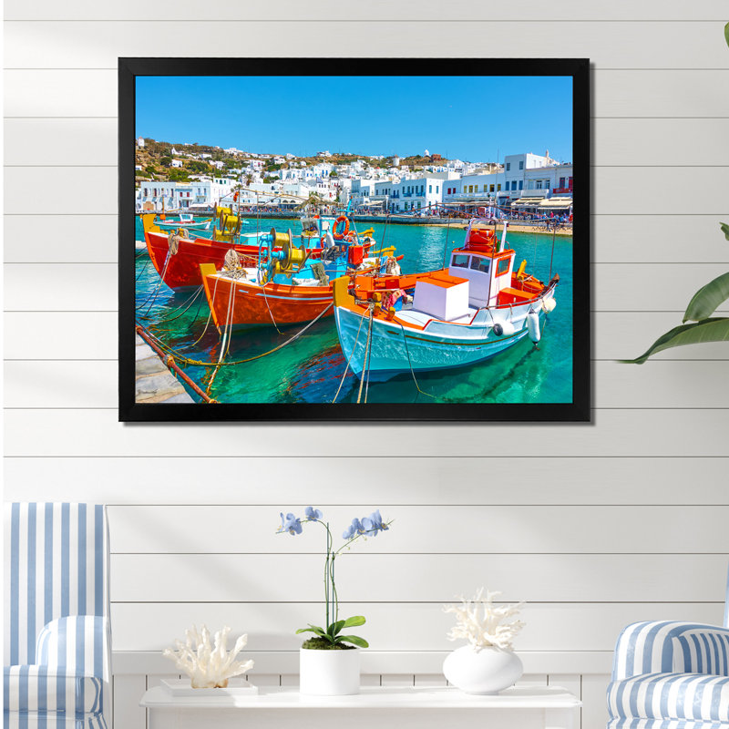Village nautique au paradis, Cadre simple noir, H 16 po x l 32 po x P 1 po