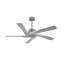54inch 5 Blade ABS Plastic Ceiling Fan with Remote 6-Speed Reversible DC Motor, Grey Wood Grain and Brushed Nickel-620337729-620337730-620337789