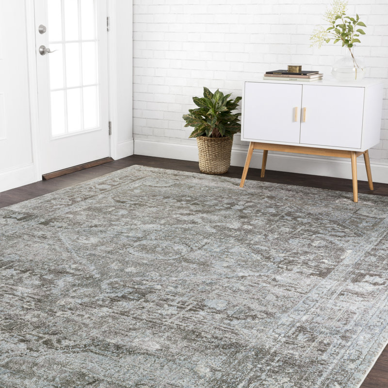 Tapis oriental pierre / bleu Riko, Rectangle 7 pi 10 po x 10 pi 10 po