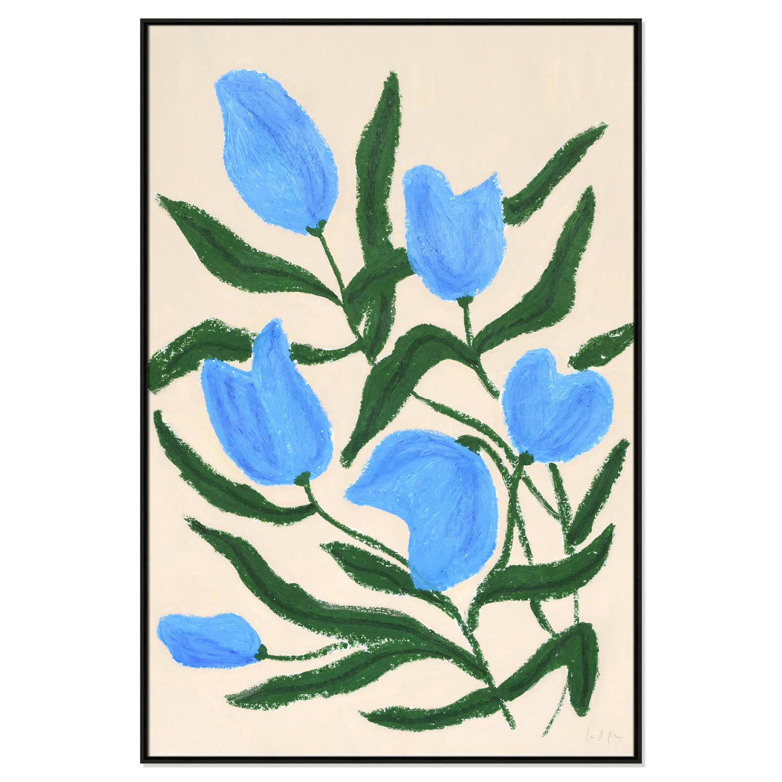 Blue Tulips Print by Camilla Bergqvist, Espresso, 61.5" H x 41.5" W