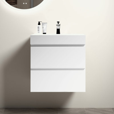 Integrated Solid Surface Basin Without Drain & Faucet, Glossy