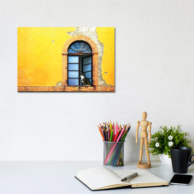 Cat In Window Of Old Building by Susan Richey - Gallery-Wrapped Canvas Giclée on Canvas