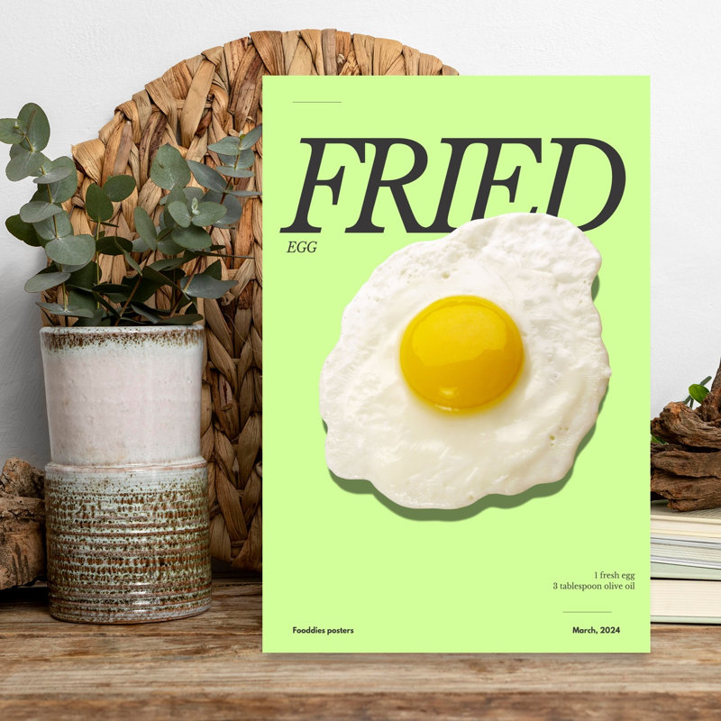  Art mural «Fried Egg Bold Organic Vibrant», H 18 po x l 12 po