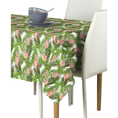 Derlyum Flamingos in Leaves Tablecloth