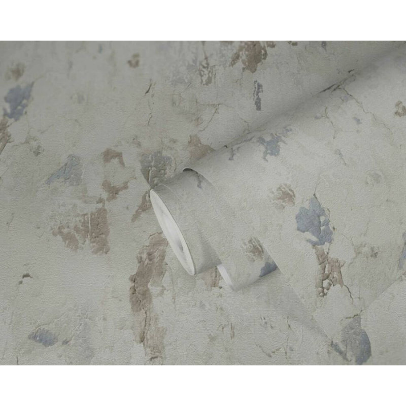 Concord Wallcoverings Modern Textured Wallpaper Featuring Rustic Retro Street Wall, Cream Grey White, 21In X 33Ft(56Sqft);8D2BB1FFB1394E6B921CCC06121636AC